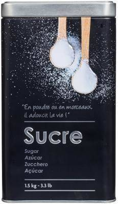 Recipient de zahăr, 1,5 kg, metal, negru