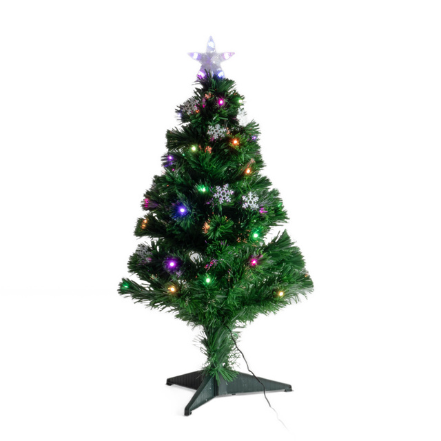Brad artificial cu iluminare si stea, 90 cm