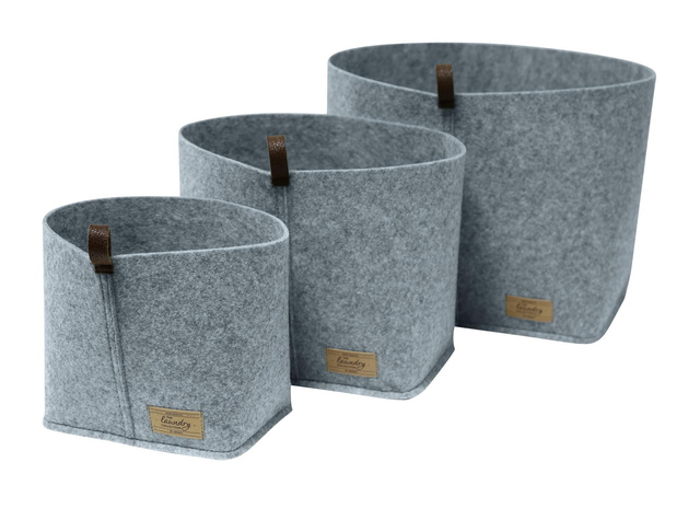 Organizator pentru produse cosmetice si articole mici FELI, imitatie de pasla, gri, 18 x 13 x 12 cm, Wenko