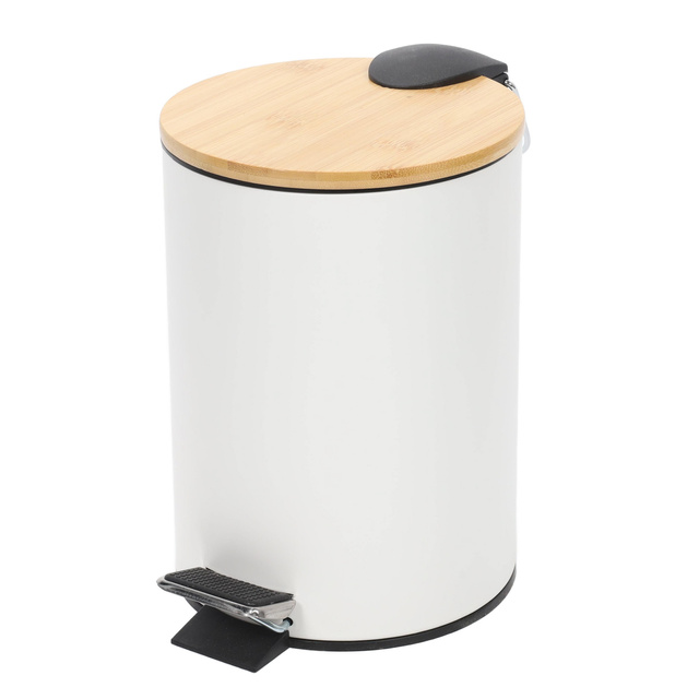 Coș de baie ZETRU, 3 l, cu capac din bambus