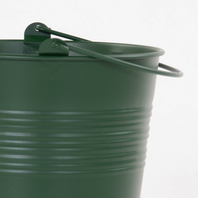 Ghiveci de flori pentru balcon Lingo, forma galeata, zincata, Ø 15 cm