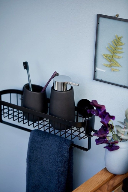 Pahar ceramic pentru periuțe de dinți BADI, gri, Wenko