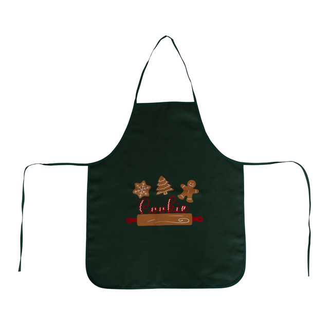 Șorț de Crăciun pentru copii cu pălărie și accesorii, 50 x 60 cm, verde