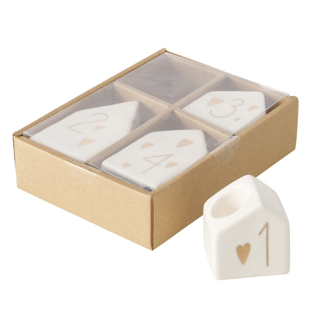 Set de suporturi pentru lumânări - căsuțe pentru lumânări de Advent HONTA, 4 buc.