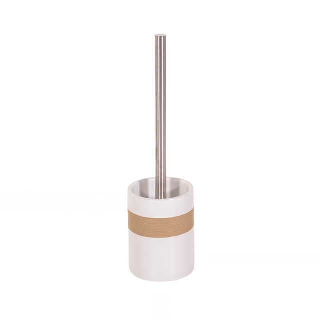 Recipient ceramic pentru perie BEIGE + perie WC