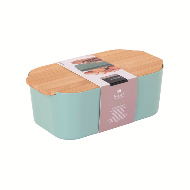 Cutie de paine cu capac din bambus, 33 x 18,5 x 12 cm