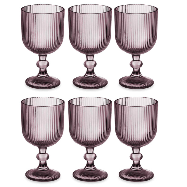 Set pahare de vin LINES din sticla canelata, 6 bucati, 260 ml