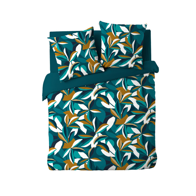 Set de lenjerie de pat cu trei piese cu model colorat, 240 x 220 cm