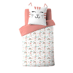 Lenjerie de pat pentru copii cu model de pisică, CHAT, 140 x 200 cm