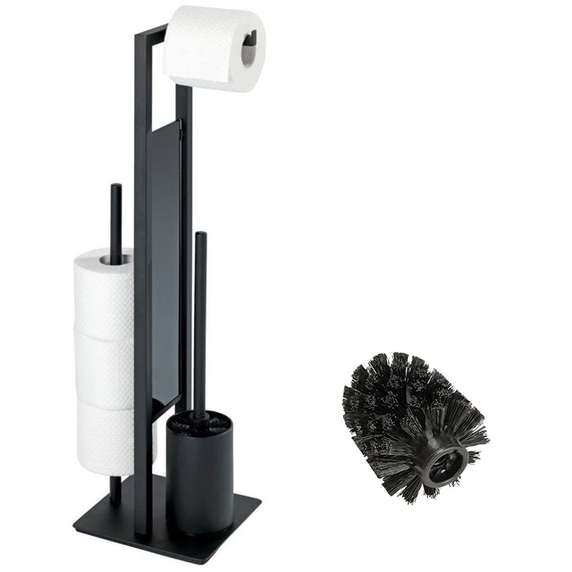 Suport Rivalta pentru hârtie igienică și perie de WC, negru, Wenko
