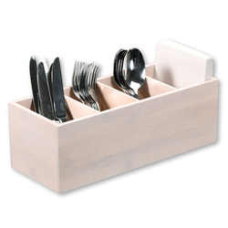 Recipient din bambus pentru tacâmuri, șervețele, 4 compartimente, Kesper