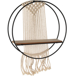 Raft rotund de perete, macrame, Ø 40 cm