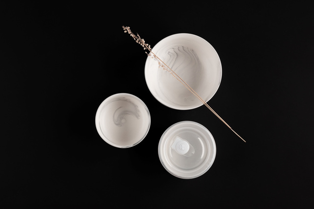 Vas ceramic cu capac, Ø 13 cm