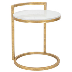 Masuta de cafea cu blat imitatie marmura, Ø 40 cm