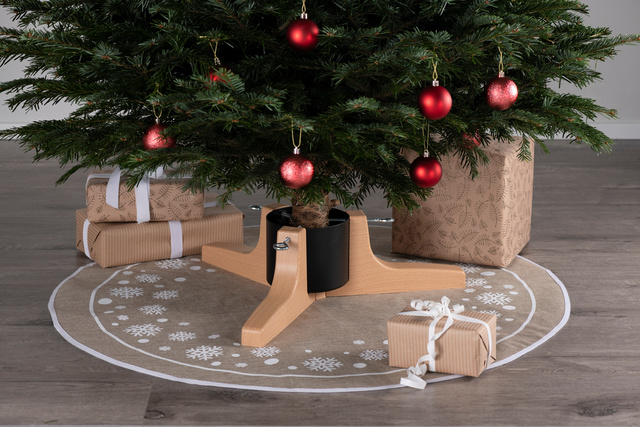 Suport pentru brad cu imitație de lemn, 62 cm, rezervor 2,2 l, negru