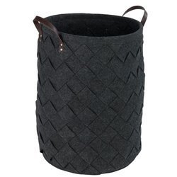 Coș rotund pentru rufe TROVO, antracit, WENKO