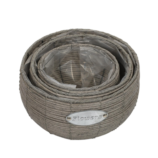 Set ghivece rotunde, 3 buc, diferite dimensiuni