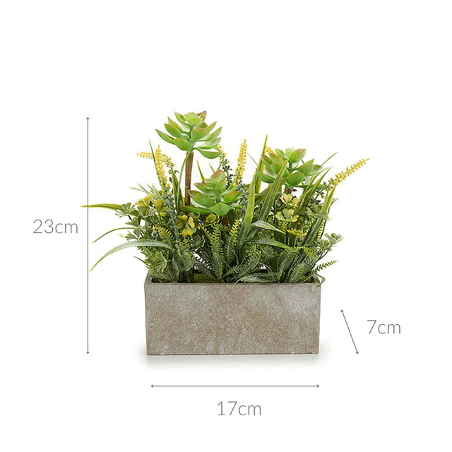 Flori artificiale in ghiveci de beton pentru balcon, 7 x 17 x 23 cm