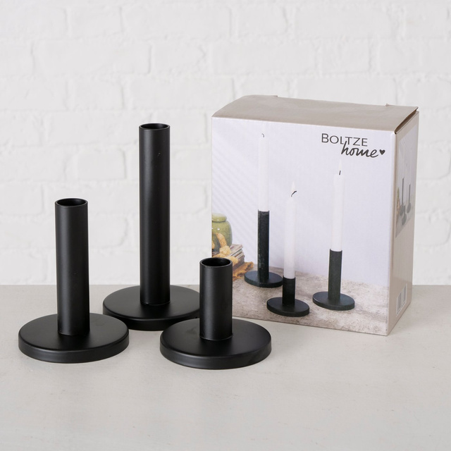 Sfeșnic metalic MALKO, 3 buc, Ø 9 cm