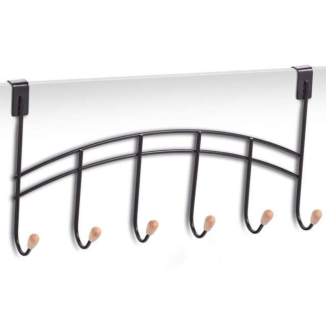 Cuier usa 6 carlige, Negru, 41x21 cm, Zeller