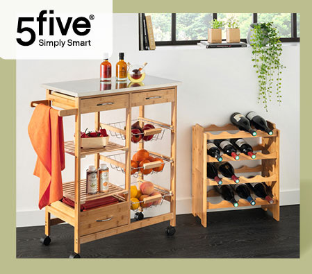 Cărucior de bucătărie din bambus pe roți, 37 x 76 x 86 cm