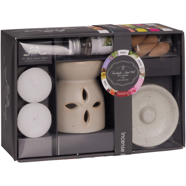 Lămpă aromatică + bețișoare parfumate HAPO, 9 piese