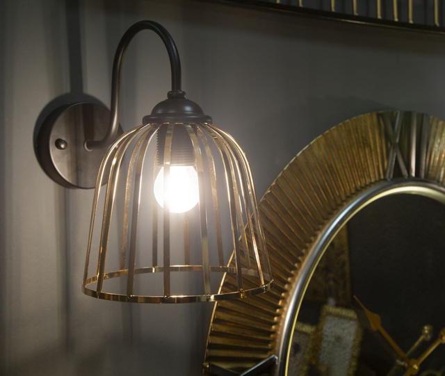 Aplica de perete cu abajur auriu, 18 x 25 x 28 cm