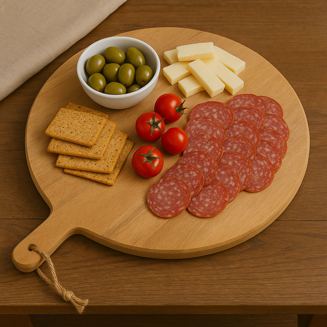 Masa rotunda de servire din lemn de mango, Ø 47 cm