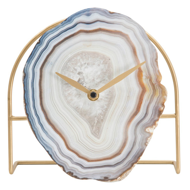 Ceas elegant cadran cu model de agat, 20 x 19,5 cm