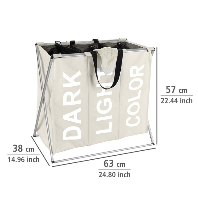 Container pentru rufe TRIO - până la 130 litri, WENKO, bej