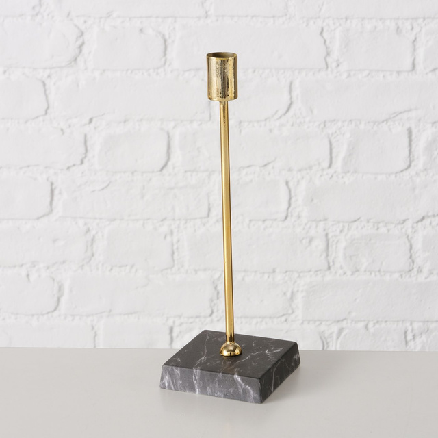 Set 3 suporturi  pentru lumanari  Largo, baza din  beton imitand  marmura