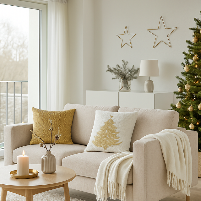 Perna de Crăciun KLAUS, cu brad, 45 × 45 cm