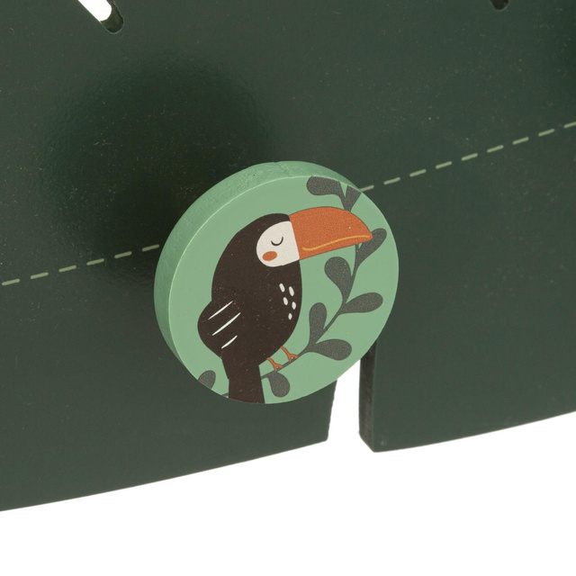 Cuier pentru camera copiilor Jungle, 3 carlige colorate, forma frunze, 40 cm