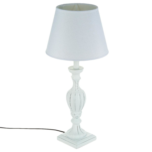 Lampa de masa PATINE BLANC cu abajur, 55 cm, alb