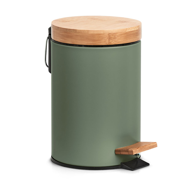 Cos pentru baie din metal si bambus, Ø 16,8 cm