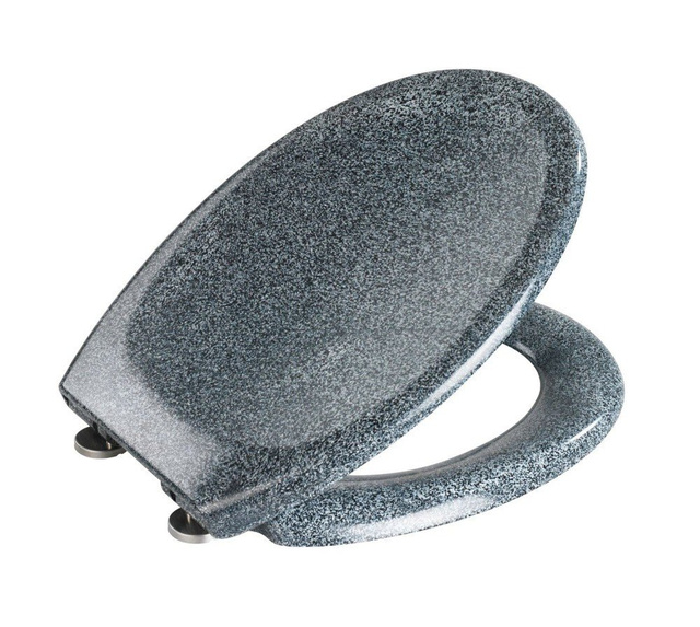 Capacul de toaletă OTTANA GRANIT - Duroplast, cu cădere lentă, WENKO, gri închis