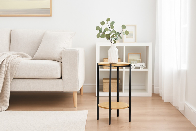 Masa auxiliară înaltă KIRO, Ø 31 x 61 cm, neagră