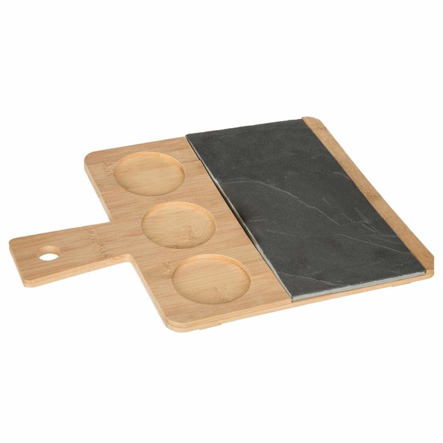 Tava de servire cu 3 boluri, Bej, 36x26,5x5 cm, Secret de Gourmet