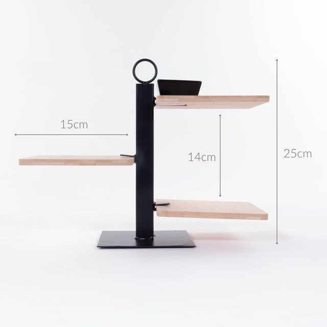 Platou pentru servirea gustărilor, 3 niveluri, 27 cm