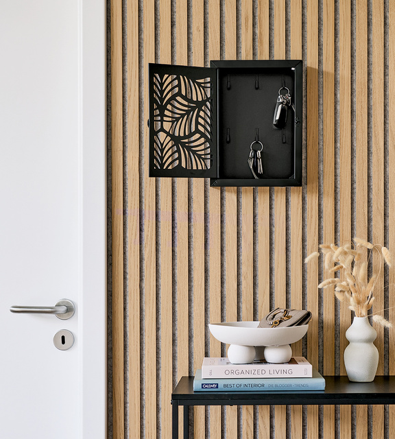 Cutie metalică pentru chei LEAVES, 30 × 22 × 5 cm