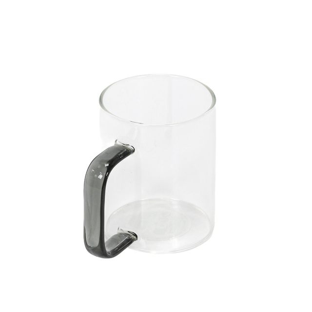 Cana de sticlă cu toartă colorată, 200 ml