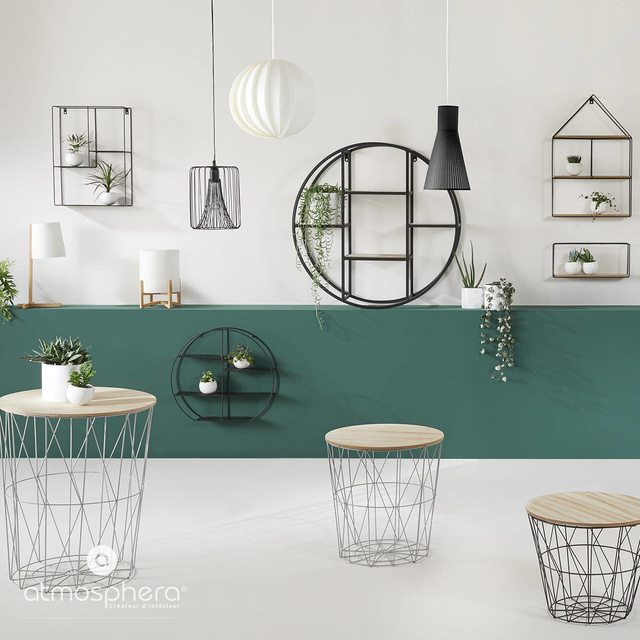 Masuta de cafea, Maro/Alb, 41x39.5 cm, Atmosphera Createur d'interieur