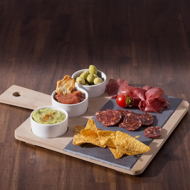 Tava de servire cu 3 boluri, Bej, 36x26,5x5 cm, Secret de Gourmet