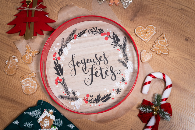 Tava decorativa cu tema de Craciun, Ø 35 cm