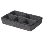 Organizer pentru sertar din fetru SMART, 7 cutii, gri închis