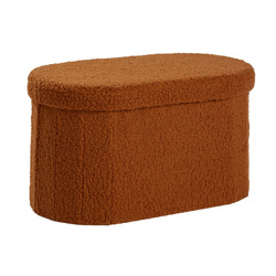 Bancă ovală pliabilă din material buclé, 72 x 39 cm, MOKA