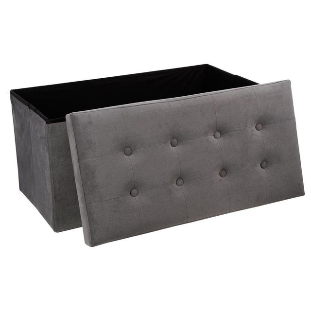 Taburet Atmosphera Créateur d'intérieur, 76 x 38 cm, Poliester/MDF, Gri