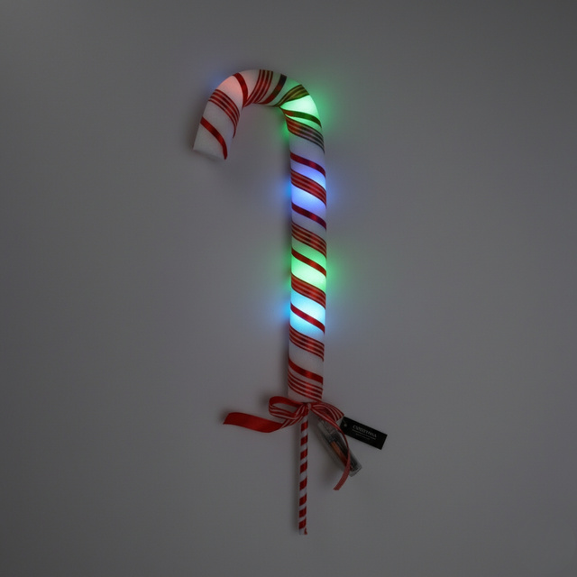 Decorațiune luminoasă în formă de baston de zahăr, 13 x 53 cm