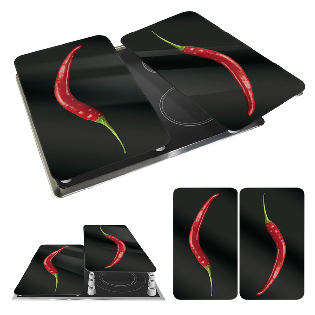 Plăci de protecție pentru aragaz, HOT CHILI – 2 bucăți, WENKO, ardei iute