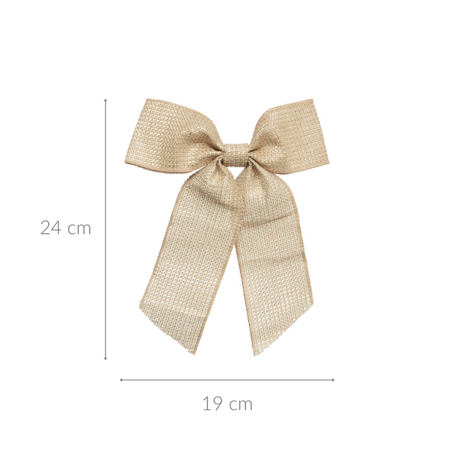 Fundita de iuta pentru bradul de Craciun, cu fir de auriu, 19 x 24 cm